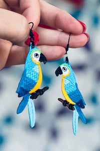 Macaw FSL Earrings - In the Hoop Freestanding Lace Earrings