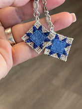 FSL North Star Quilt Block Dangle Boucles d’oreilles SET - Boucles d’oreilles en dentelle autoportantes dans le cerceau