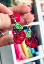 Cherry Pair FSL Earrings - In the Hoop Freestanding Lace Earrings