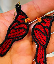 Cardinal FSL Earrings - In the Hoop Freestanding Lace Earrings