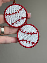 Oversized Baseball FSL Earrings - Freestanding Lace Earring Design - In the Hoop Embroidery Project