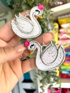 Boucles d’oreilles Swan Princess FSL - Boucles d’oreilles en dentelle autoportantes In the Hoop