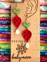 Strawberry Dangles FSL Earrings - In the Hoop Freestanding Lace Earrings