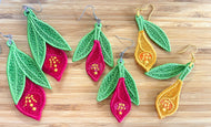Calla Lily FSL Earrings and Pendant BUNDLE SET - In the Hoop Freestanding Lace Earrings