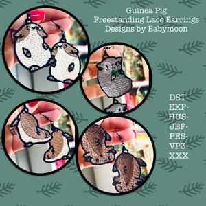 Guinea Pig BUNDLE SET FSL Earrings - In the Hoop Freestanding Lace Earrings