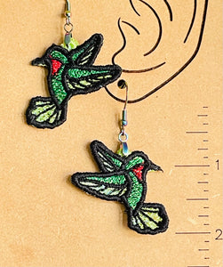 MINI Hummingbird FSL Earrings - In the Hoop Freestanding Lace Earrings
