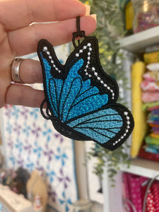 Blue Morpho Butterfly Freestanding Lace (FSL) Suncatcher, Ornament, or Bookmark - In the Hoop Machine Embroidery Design File