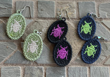 Scarab FSL Earrings - In the Hoop Freestanding Lace Earrings