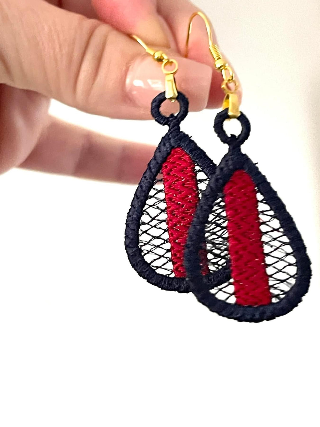 Tricolor FSL Earrings - In the Hoop Freestanding Lace Earrings