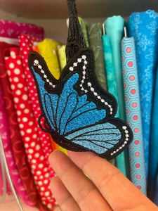 Blue Morpho Butterfly Freestanding Lace (FSL) Suncatcher, ornement ou signet - Dans le fichier de conception de broderie machine Hoop