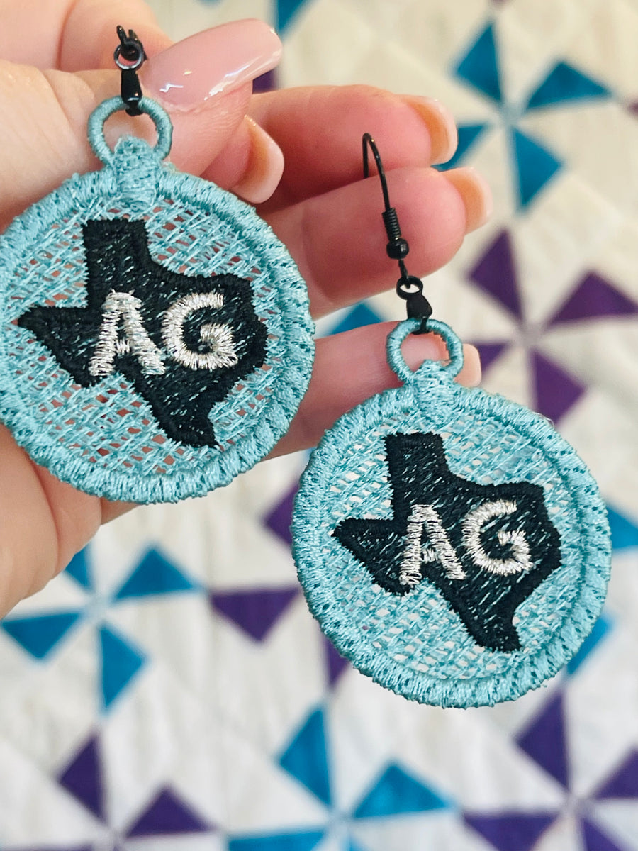 Applique Getaway 2023 Texas FSL Earrings Design File Designs By Babymoon