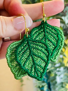 Caladium FSL Boucles d’oreilles SET- Boucles d’oreilles en dentelle autoportantes dans le cerceau