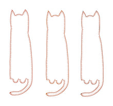 Folk Art Fancy Cat Applique Designs - THREE SIZES 6 7 and 8 inch