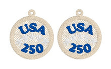 Boucles d’oreilles Tiny American Flag FSL - Boucles d’oreilles en dentelle autoportantes In the Hoop