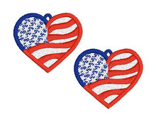 Pendientes FSL de bandera americana pequeña - Pendientes de encaje independientes en el aro