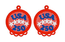 Boucles d’oreilles Tiny American Flag FSL - Boucles d’oreilles en dentelle autoportantes In the Hoop
