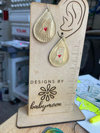 Teardrop Mississippi Earrings embroidery design for Vinyl and Leather