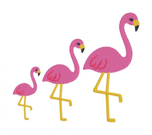 Flamingo Embroidery Design 2 3 4 inches