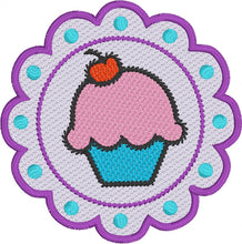 Frilly Framed Cupcake Embroidery Design