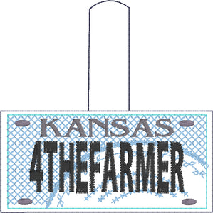 Kansas Plate Embroidery Snap Tab