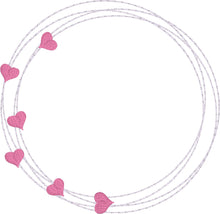 Marco de monograma de cuerdas de corazón