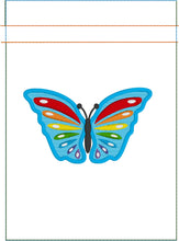 Diseño de bordado de bolso con cordón de mariposa arco iris en el aro- 4x4 y 5x7 y 6x10