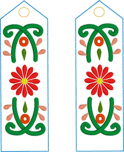 Como La Flor Bookmark Design for 4x4 and 5x7 hoops