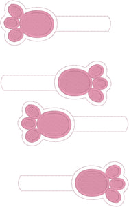 Rabbit Foot Bunny Foot Snap Tab In the Hoop Embroidery Design