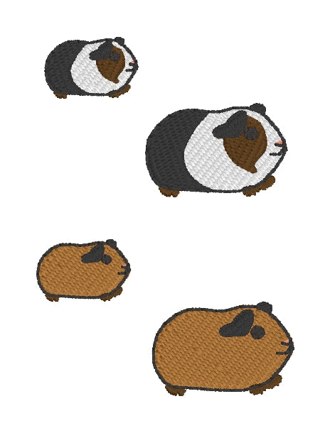 Mini Guinea Pigs embroidery design
