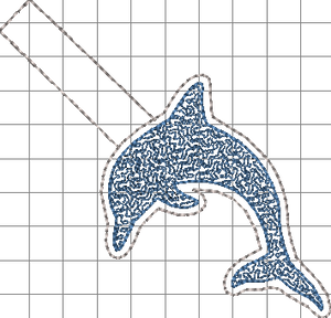 Pestaña de presión Dolphin Quick Stitch ITH para aros 4x4-Diseño de bordado de etiquetas de mochila