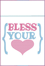 Bless Your Heart Pen Pocket In The Hoop (ITH) Embroidery Design