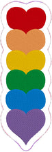 Bande de marque-page Rainbow Hearts et motif Feltie coordonné