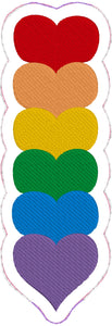 Rainbow Hearts Bookmark Band and Coordinating Feltie Design