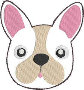 Boston Terrier Face Feltie embroidery design