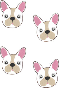 Diseño de bordado Boston Terrier Face Feltie