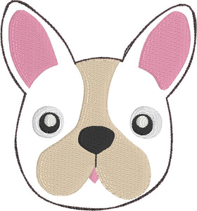 Diseño de bordado Boston Terrier Face Feltie