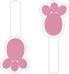Rabbit Foot Bunny Foot Snap Tab In the Hoop Embroidery Design