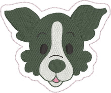 Border Collie Face Feltie embroidery design