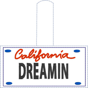 California Plate Embroidery Snap Tab