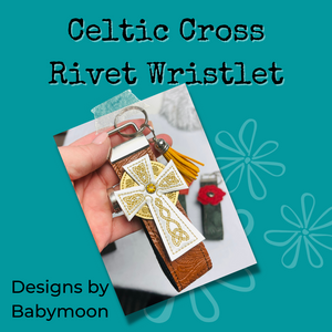 Celtic Cross Rivet Wristlet Keyfob 5x7 6x10 8x12