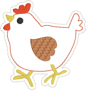 Diseño de bordado de pollo Feltie
