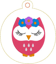 Cute Owl Christmas Ornament for 4x4 hoops
