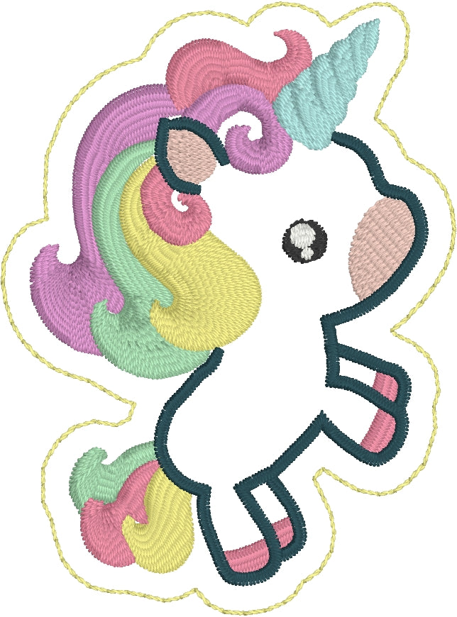 Cute Unicorn Feltie embroidery design