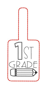 Grade School Tags and Eyelets - 1st Grade- 4x4 and 5x7 Hoops - 4 Designs Included