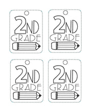 Étiquettes et œillets d'école primaire - 2e année - Cerceaux 4x4 et 5x7 - 4 modèles inclus