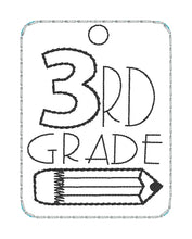 Grade School Tags and Eyelets - 3rd Grade- 4x4 and 5x7 Hoops - 4 Designs Included