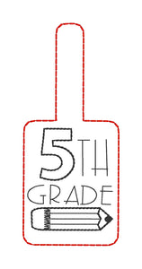 Etiquetas y ojales de escuela primaria - 5to grado - Aros 4x4 y 5x7 - 4 diseños incluidos