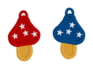 FSL Juego de aretes All American Gnomes - Cuatro diseños - Gnomo con sombrero de estrella, gnomo con sombrero a rayas, gnomo con sombrero de copa, hongo estrella