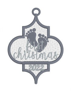 Baby's First Christmas Freestanding Lace (FSL) Ornament 2022