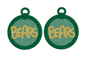 BEARS FSL Earrings - In the Hoop Freestanding Lace Earrings